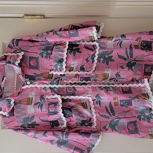 Pink and Green Short Set